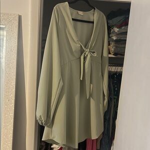 Altar'd State Sage Green Long Sleeve Dress